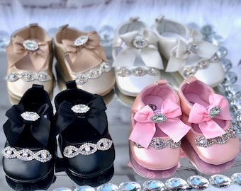 gold crib shoes