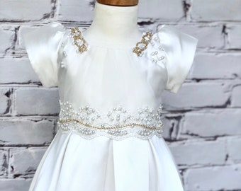 silk and satin communion dresses