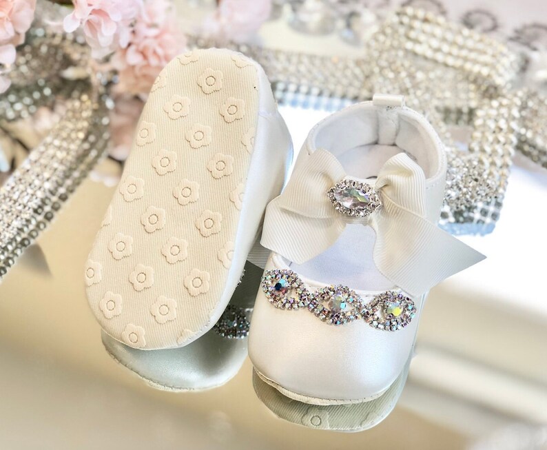 Baby Girl Gold Rhinestone Shoes Baptism Rhienstone Shoes Etsy