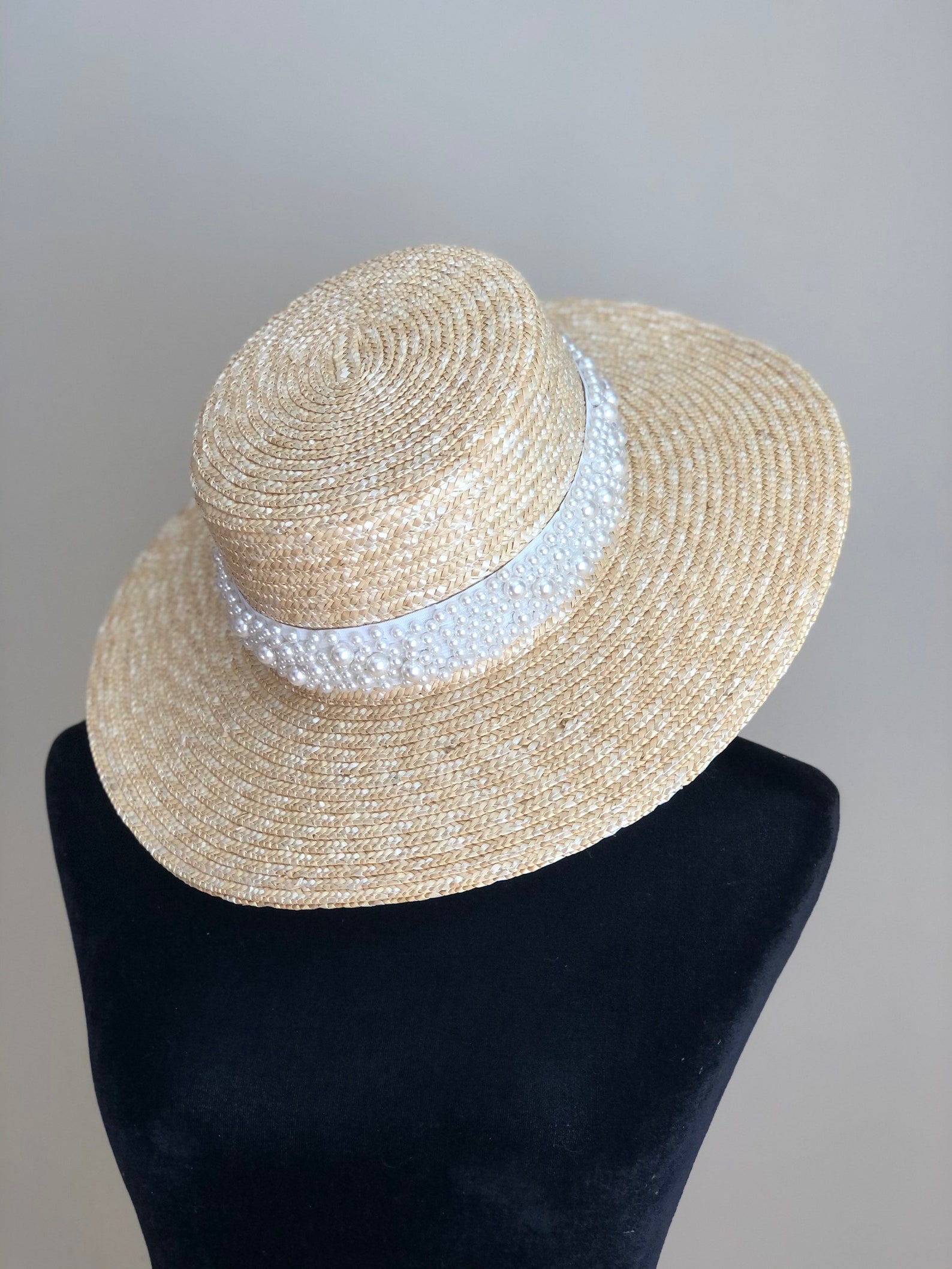 Womens Pearl Summer Straw Hat Pearl Straw Vacation Hat - Etsy