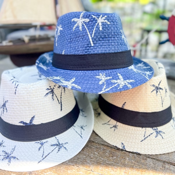 Boys fedora straw hat, boys hats, toddler boy hats, boys Fedora hat, kids Fedora, ivory boys hat, boys summer hat, beach hat, boys cap