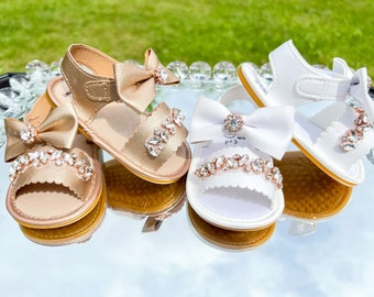 Baby girl shimmer gold sandals, baby girl soft sole sandal, gold summer girl sandal, baby girl gold sandals, rose gold leather baby sandals,