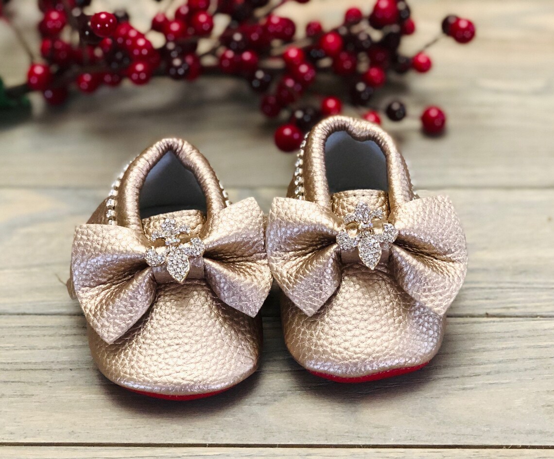 Red Bottom Baby girl shoes Baby Girl Red bottom Moccasin Etsy