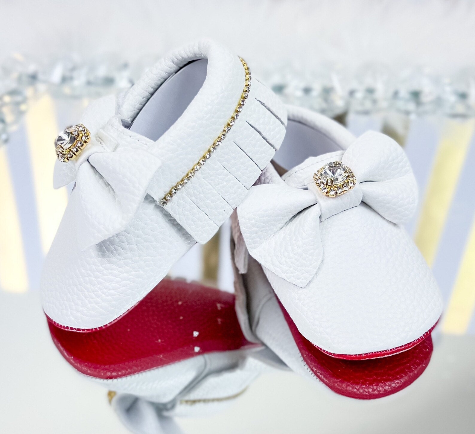 Red Bottom Baby Girl Shoes Baby Girl Red Bottom Moccasin Etsy