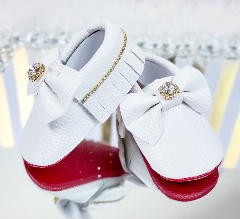 Red Bottom Baby Girl Shoes Baby Girl Red Bottom Moccasin Etsy