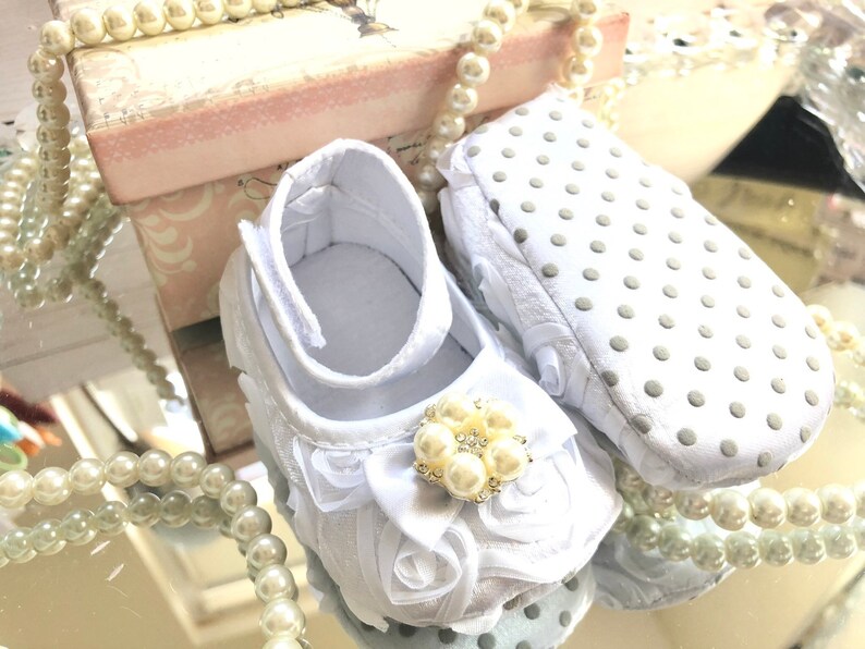Baby Girl Shoe and Headband Set Rosette Baby Girl Crib Shoes Etsy