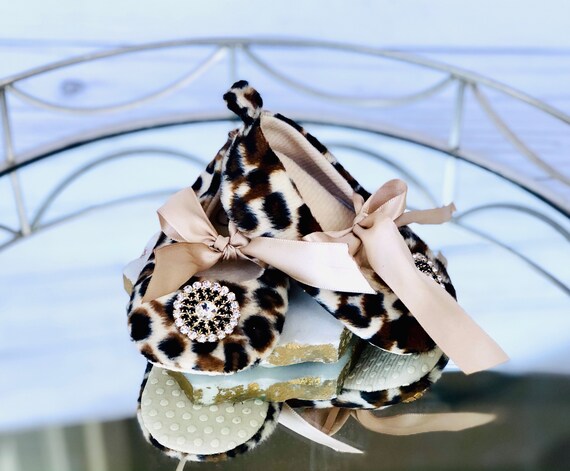 Baby Girl Leopard Gold Shoes Baby Girl Soft Sole Shoe Gold