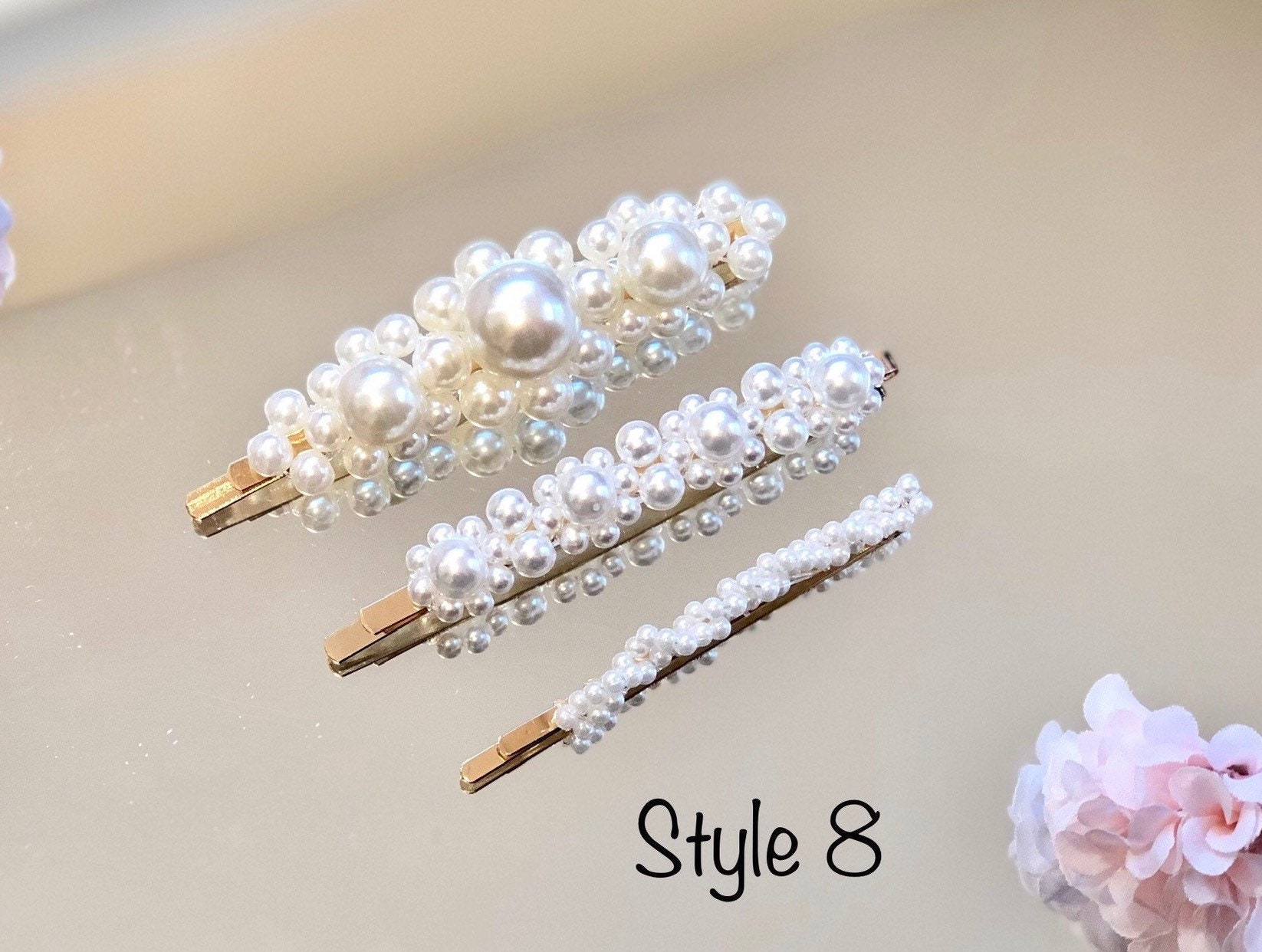 Fashion pearl hair clip set trendy faux pearl hair clip set Etsy.de