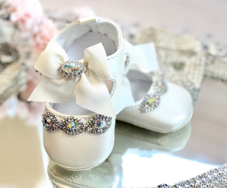 Baby Girl Gold Rhinestone Shoes Baptism Rhienstone Shoes Etsy