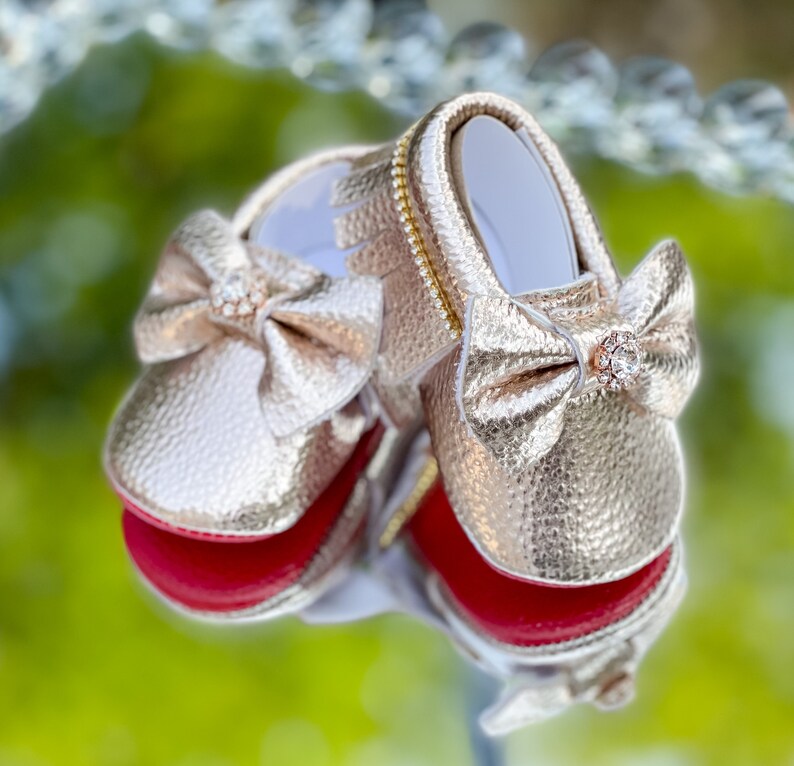 Red Bottom Baby Girl Shoes Baby Girl Red Bottom Moccasin Etsy