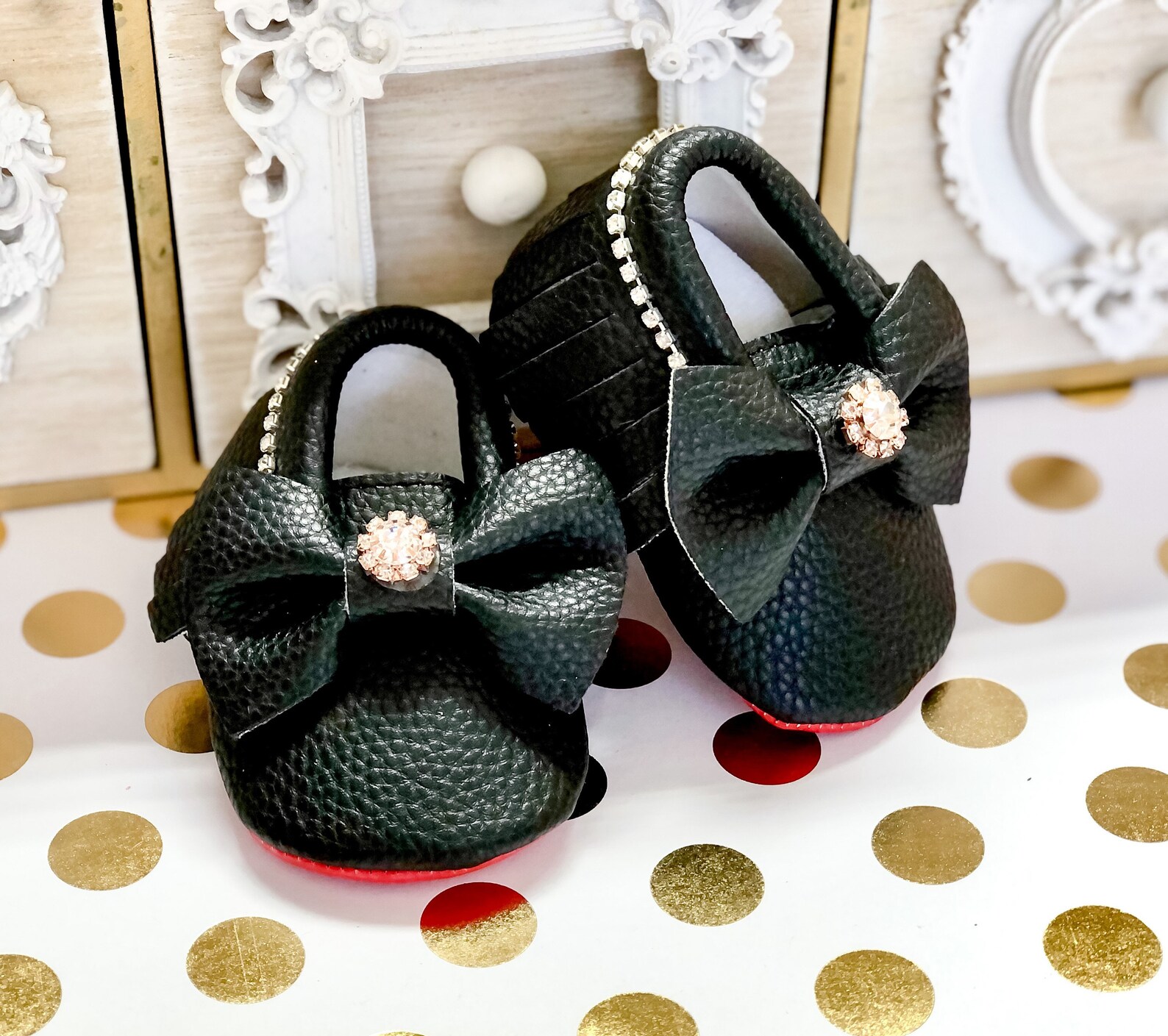 Red Bottom Baby Girl Shoes Baby Girl Red Bottom Moccasin Etsy