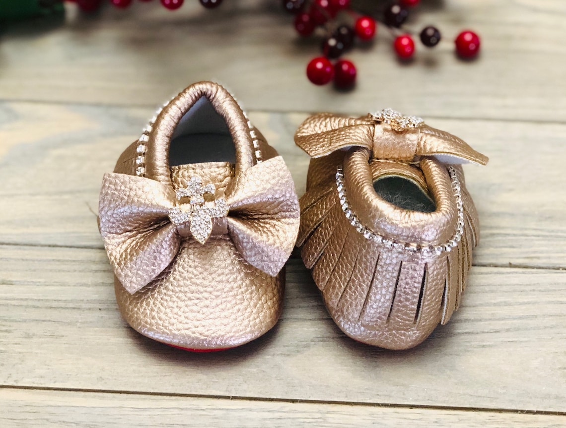Red Bottom Baby girl shoes Baby Girl Red bottom Moccasin Etsy