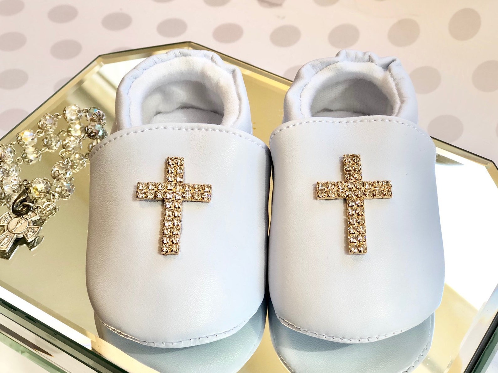 Baby Boy Baptism Shoes Baby Boy Gold Cross Booties Boy Etsy