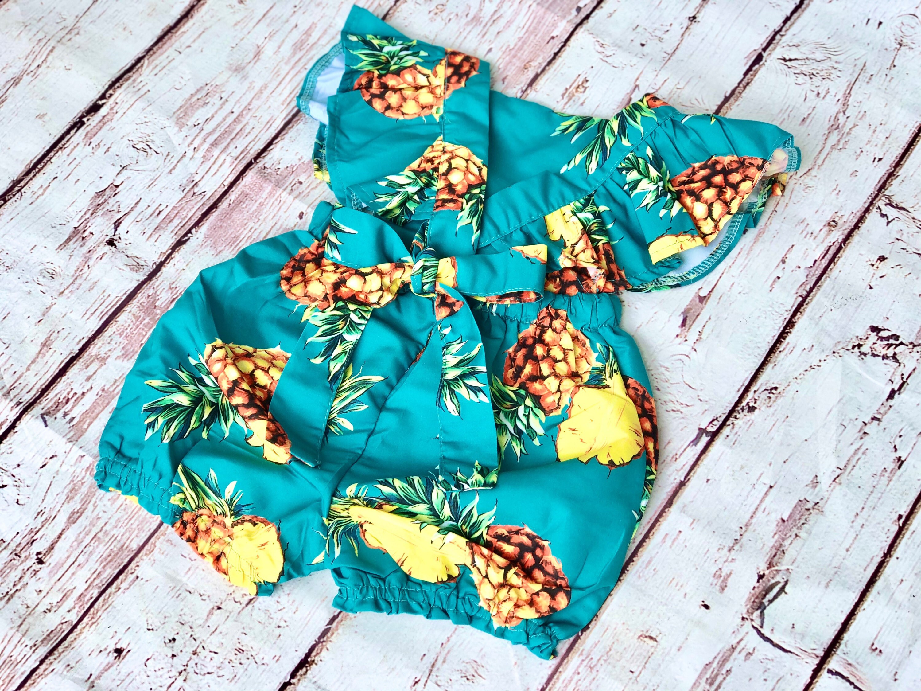 Pineapple Romper Pineapple Outfit Toddler Girls Romper Yellow Fruit Romper Pineapple Yellow Romper Baby Girl Summer Romper Etsy Canada