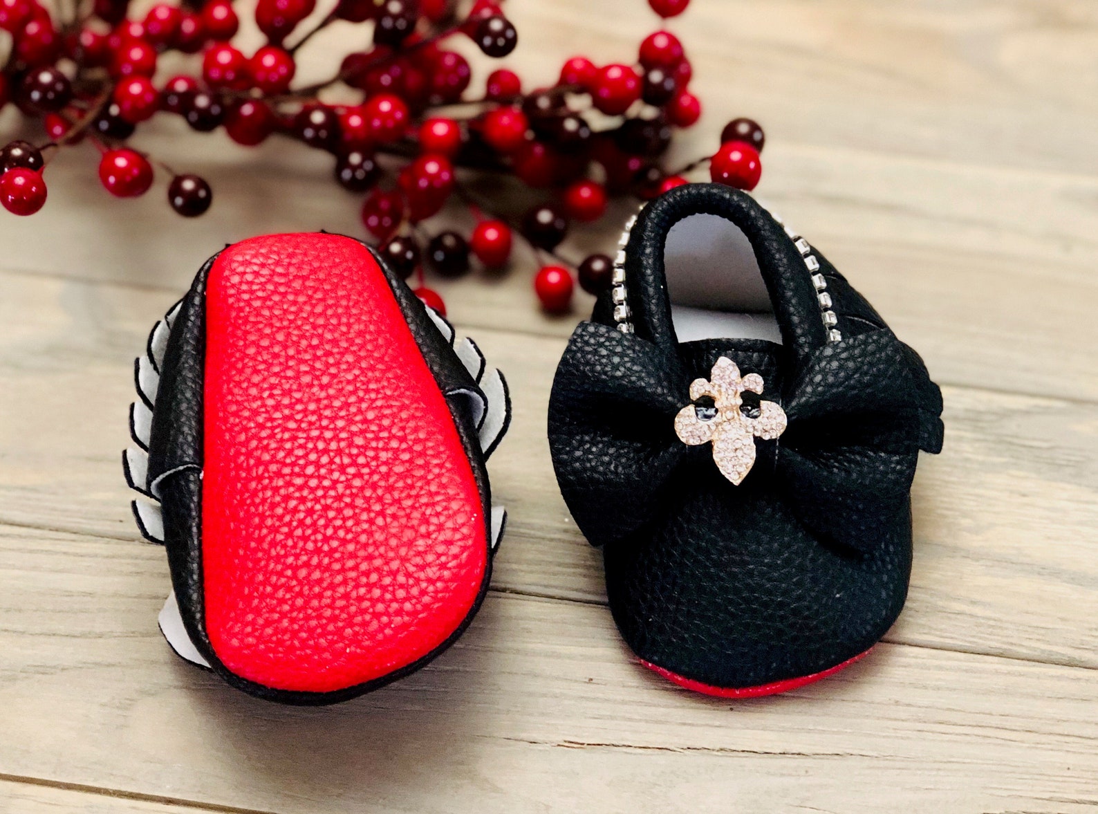 Red Bottom Baby girl shoes Baby Girl Red bottom Moccasin Etsy