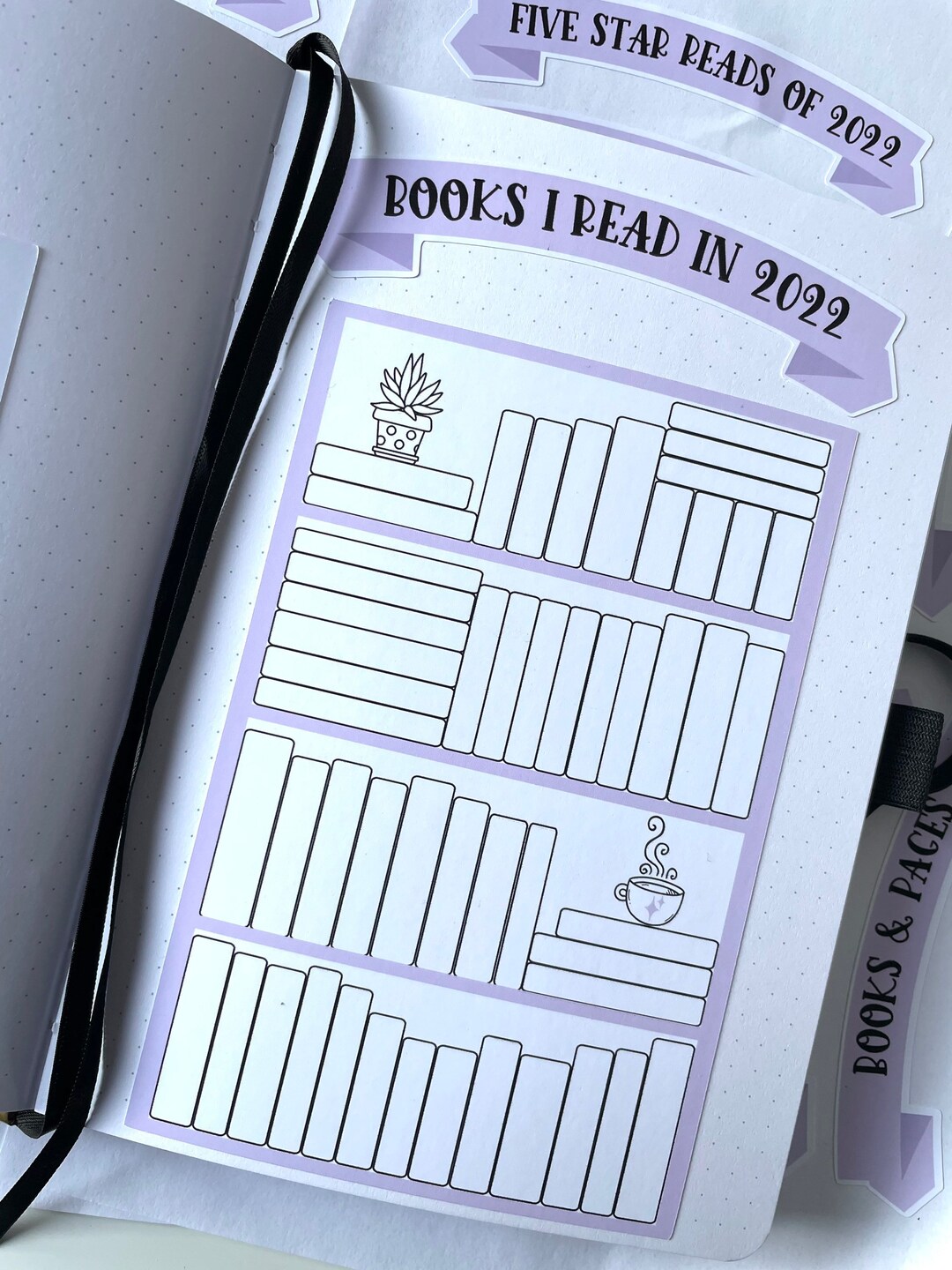 Bookshelf Sticker Reading Journal Sticker Book Tracker Etsy