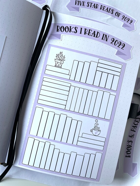 Bookshelf Sticker Reading Journal Sticker Book Tracker Etsy