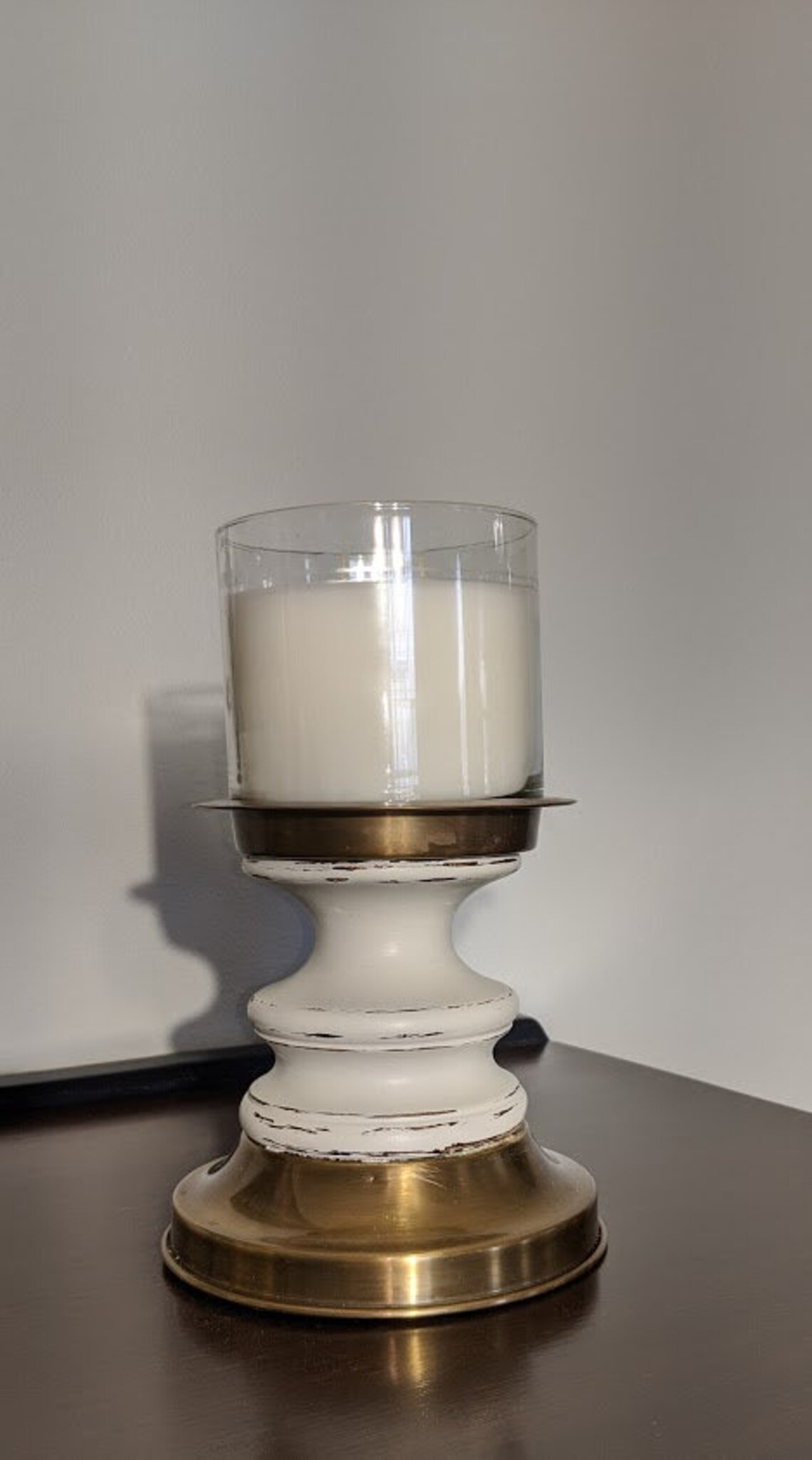 Rustic Farmhouse Distressed Candle Holders White Etsy