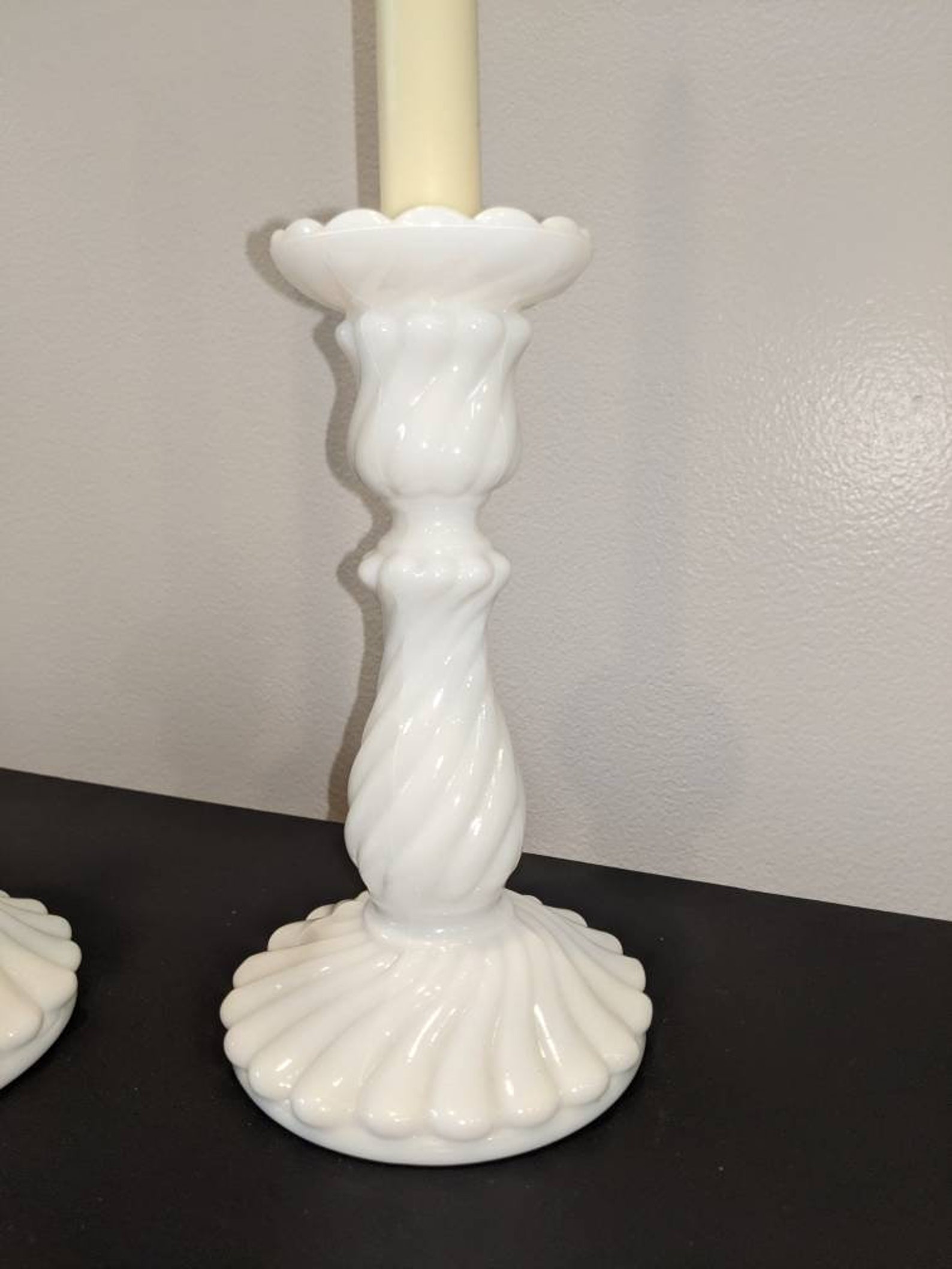 Swirl Taper Candle Holders Pair Etsy