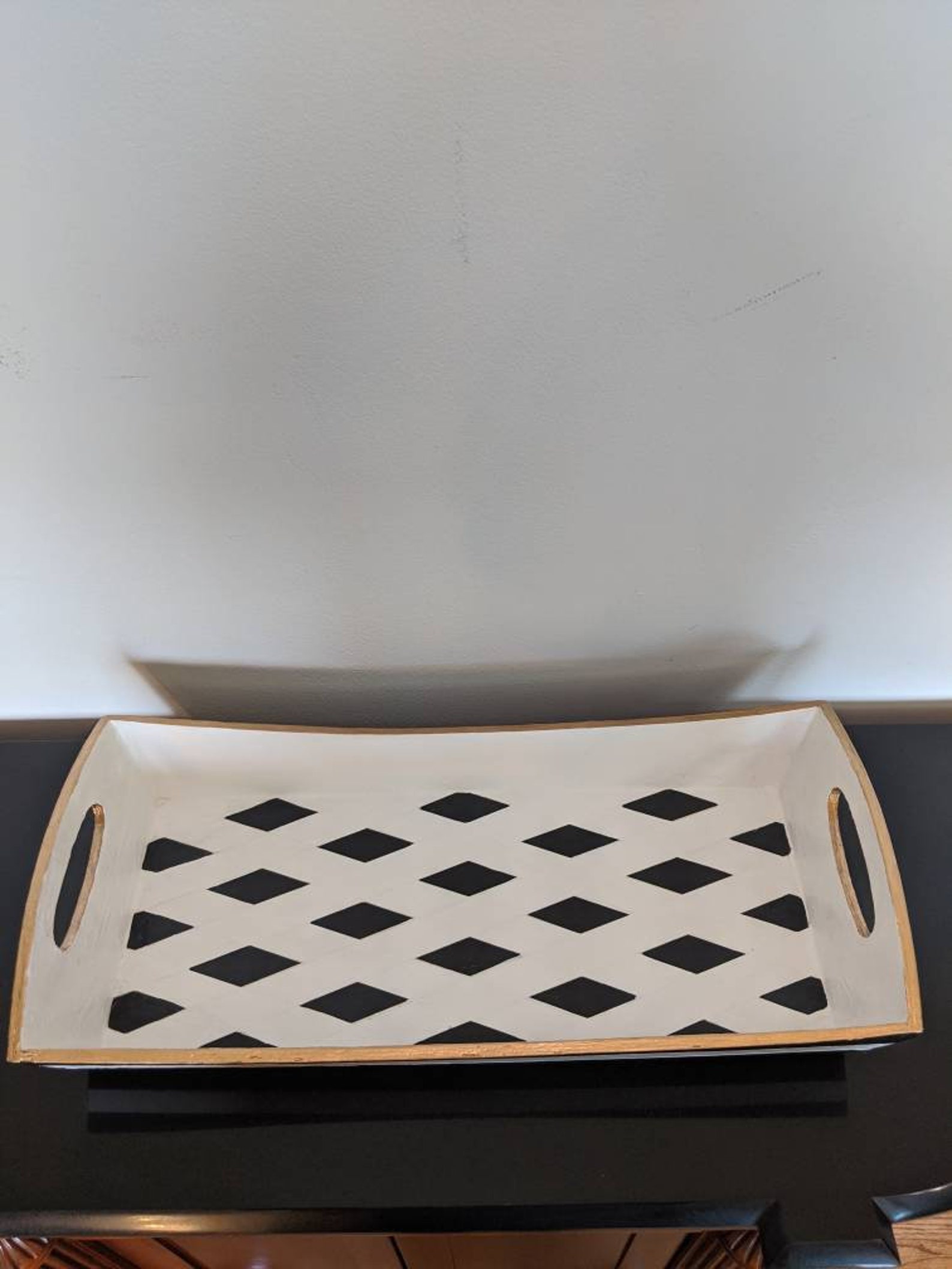 Hand Painted Black and White Tray Etsy