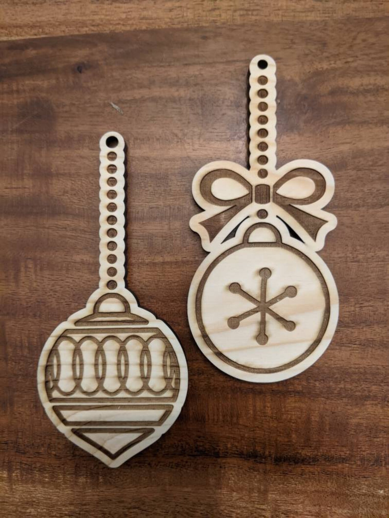 Wooden Laser Cut Ornaments Wooden Christmas Ornaments Etsy