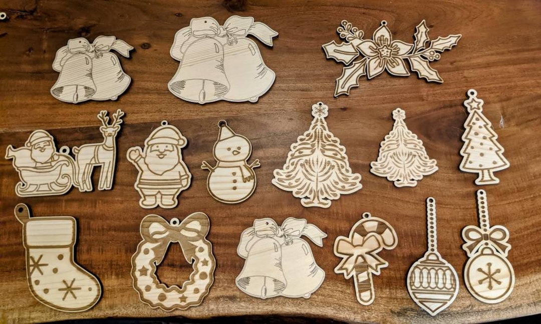 Wooden Laser Cut Ornaments Wooden Christmas Ornaments Etsy