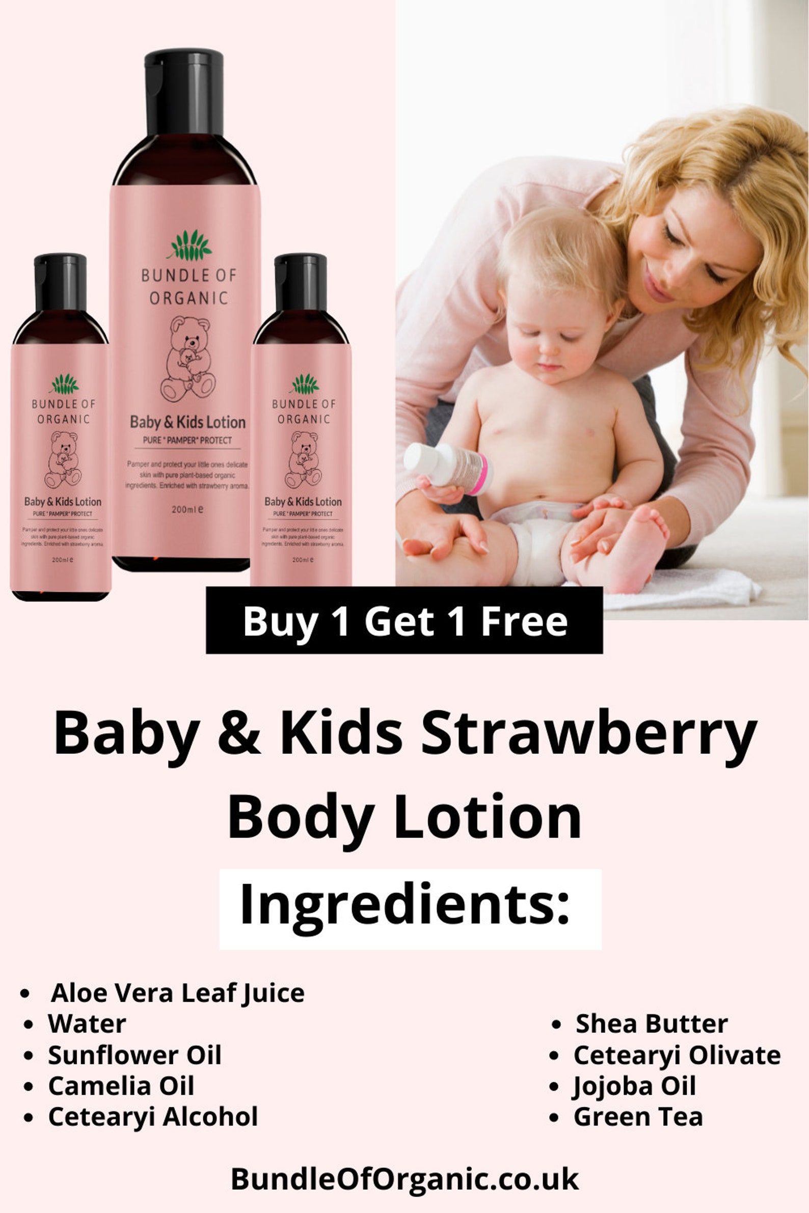 Baby and Kids Body Lotion 100 Ml. Natural Beauty. Natural Moisturizer