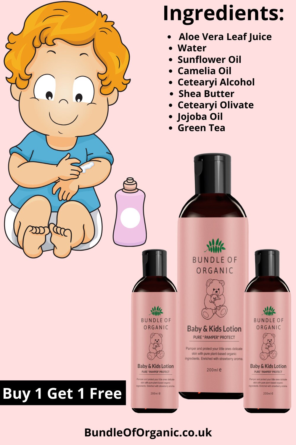 Baby and Kids Body Lotion 100 Ml. Natural Beauty. Natural Moisturizer