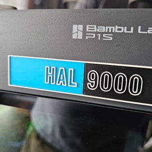 Hal 9000 nameplate inspired by 2001 A Space Odyssey, 3d printed