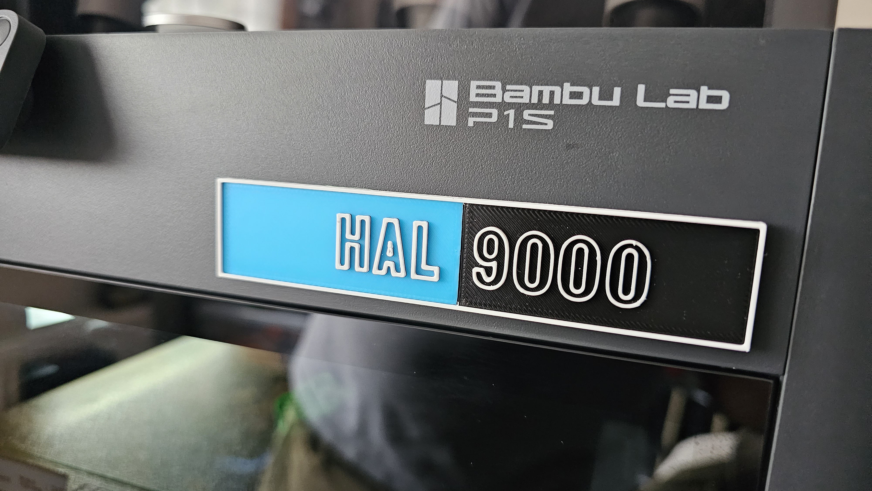 Hal 9000 nameplate inspired by 2001 A Space Odyssey, 3d printed