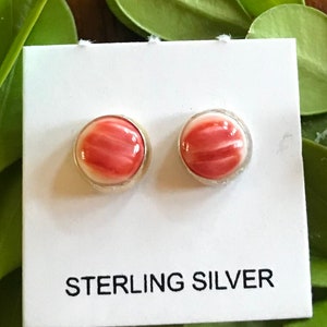 6mm Spiny Oyster Stud Earrings - Spiny Oyster Sterling Silver Post Earrings
