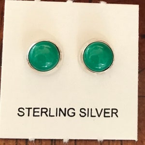 Malachite Stud Earrings - Green Stud Sterling Silver Post Earrings 3mm (tiny), 4mm, 6mm
