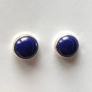 Lapis Stud Earrings - Lapis Sterling Silver Post Earrings 3mm (tiny), 4mm, 6mm, 8mm