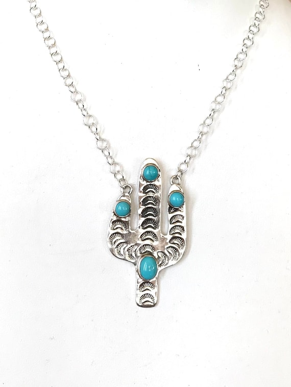 Turquoise shop cactus necklace