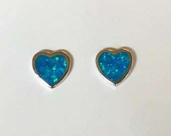 Beautiful Black Gold Filled White Fire Opal Heart Shaped Stud Earrings 7mm Beautiful Black Gold Filled White Fire Opal Heart Shaped Stud Earrings 7mm