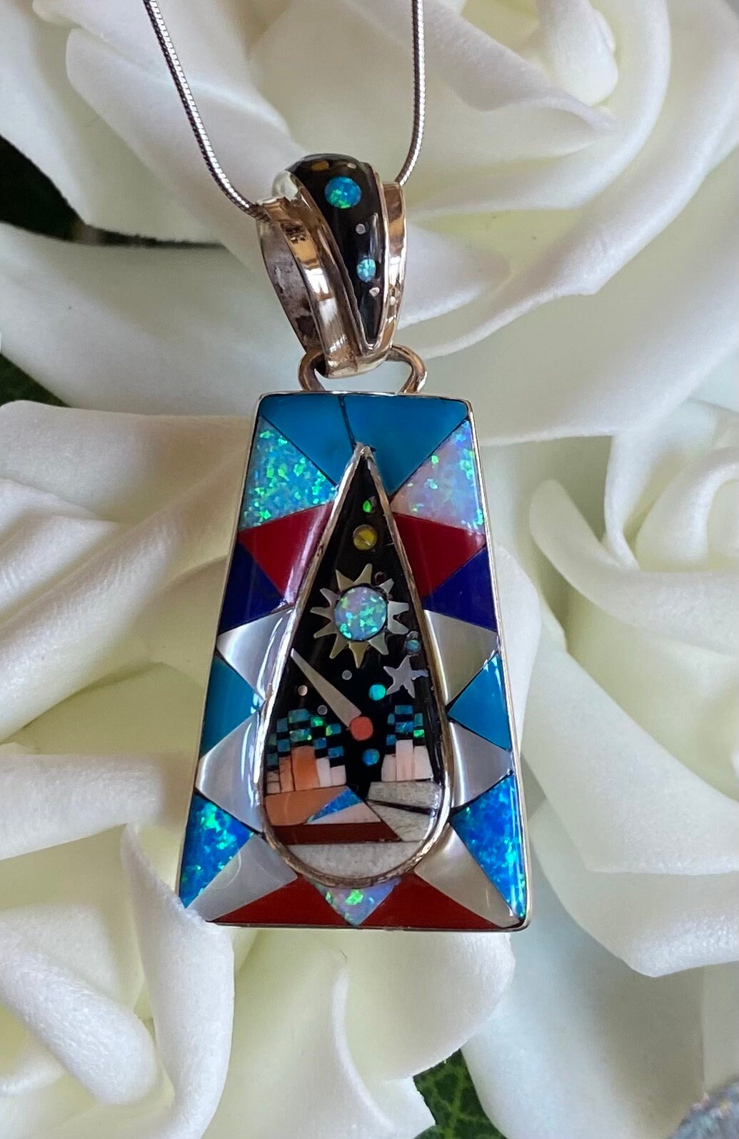 Spacious 'Micro Geomtrics' Repoussed Native American Jewelry Silver Vintage Navajo Necklace Spacious 'Micro Geomtrics' Repoussed Native American Jewelry Silver Vintage Navajo Necklace