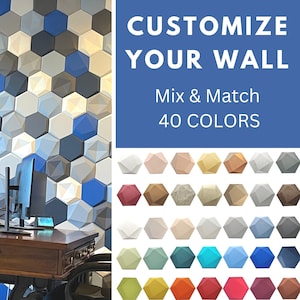 PANELES ACUSTICOS DECORATIVOS Pared o Techo Insonoriza habitación Aislamiento acústico Absorba sonido Bloquea ruido Hexágono 3D 40 colores