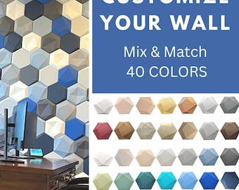Wall Tiles Textured Background Soundproof Panel Acoustic Tiles 3D Wall Art Hexagonal Mosaic Backsplash Wall covering Absorb Noise