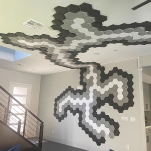 PANNELLI ISOLANTI FONOASSORBENTI PER SOFFITTO, Pannelli acustici per soffitti, Piastrelle decorative acustiche, Diffusori acustici bloccano i suoni provenienti dal piano superiore