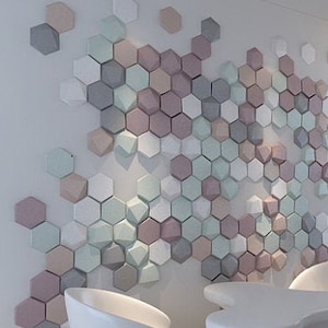 Azulejos decorativos insonorizantes PAQUETE 50 AZULEJOS Panel acústico Estudio Panel fonoabsorbente Cine en casa Amortiguación de sonido Arte de pared hexagonal DIY