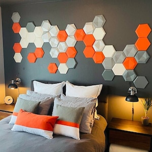 DECORATIVE SOUNDPROOF PANEL - 40 Colors available - Sound insulation Reduce noise Absorb sound vibrations Dampen wall - Acoustic  3D Hexagon