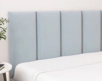 UPHOLSTERED WALL PANELS, Rectangular 24&quot;x10&quot; Cushion wall panel, Adhesive wall decor, King/Queen Size Headboard Wall Panel, Adhesive Panels