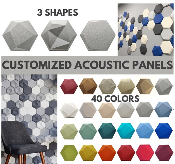 DECORATIVE ACOUSTIC Panels Soundproof Tile Dampening Foam Panels Customize  Design Elegant and Modern Design Sound Insulation DIY 