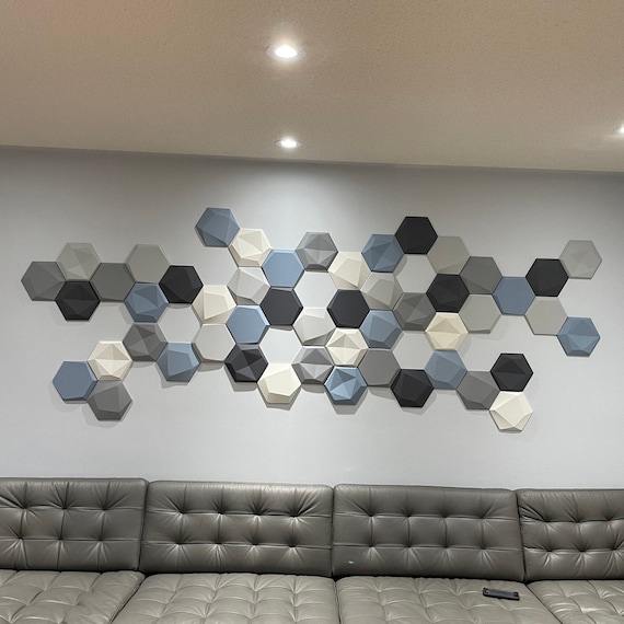 Paneles acústicos hexagonales Paneles de pared insonorizados Panel de  absorción de insonorización Compatible con estudio de grabación YONGSHENG  8390614876569