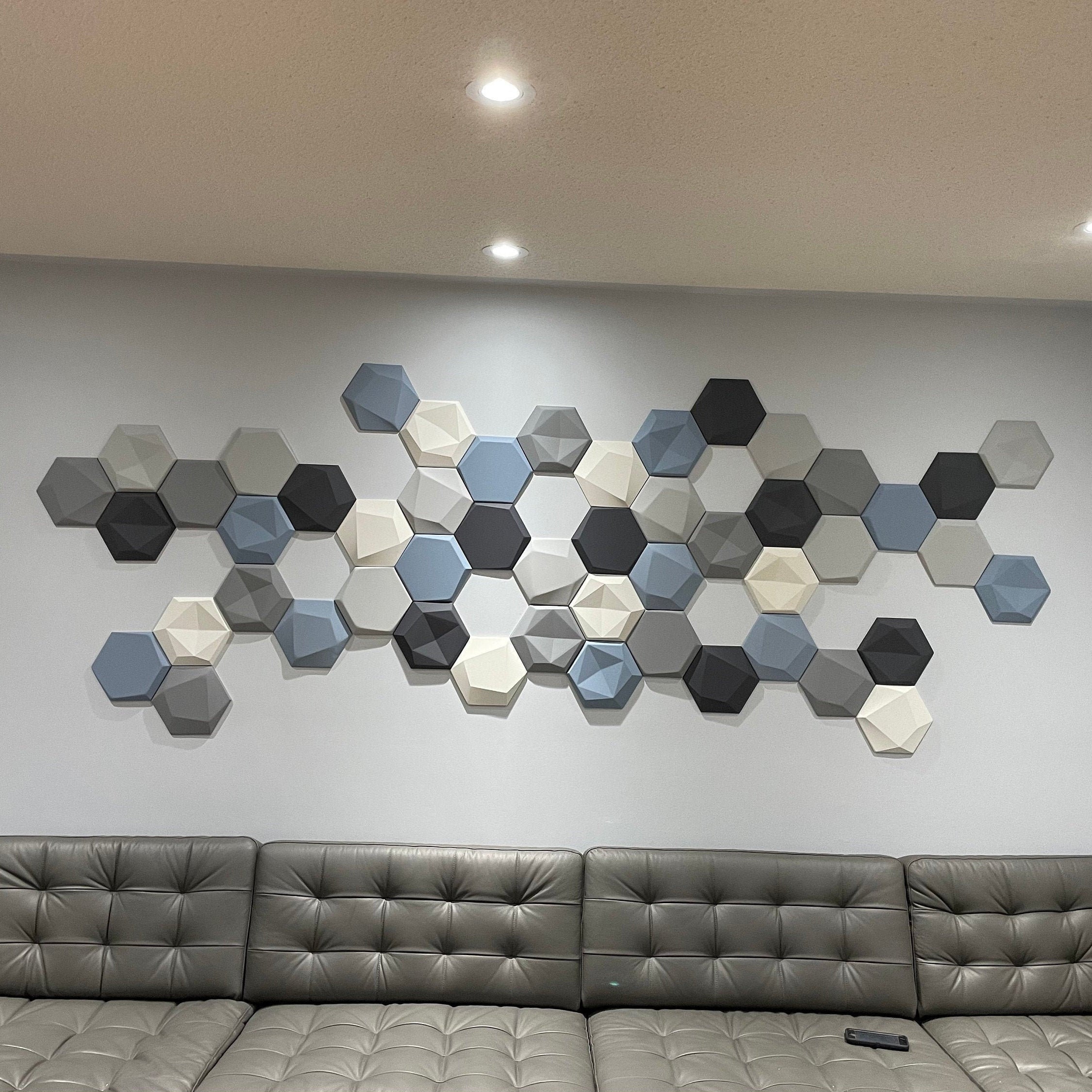 PANELES ACUSTICOS DECORATIVOS Pared o Techo Insonoriza habitación  Aislamiento acústico Absorba sonido Bloquea ruido Hexágono 3D 40 colores -   México