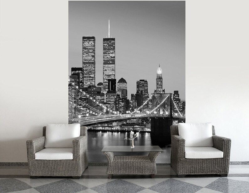 Brooklyn Bridge Wall Mural 72Wx100H Removable W&B Picture New Etsy