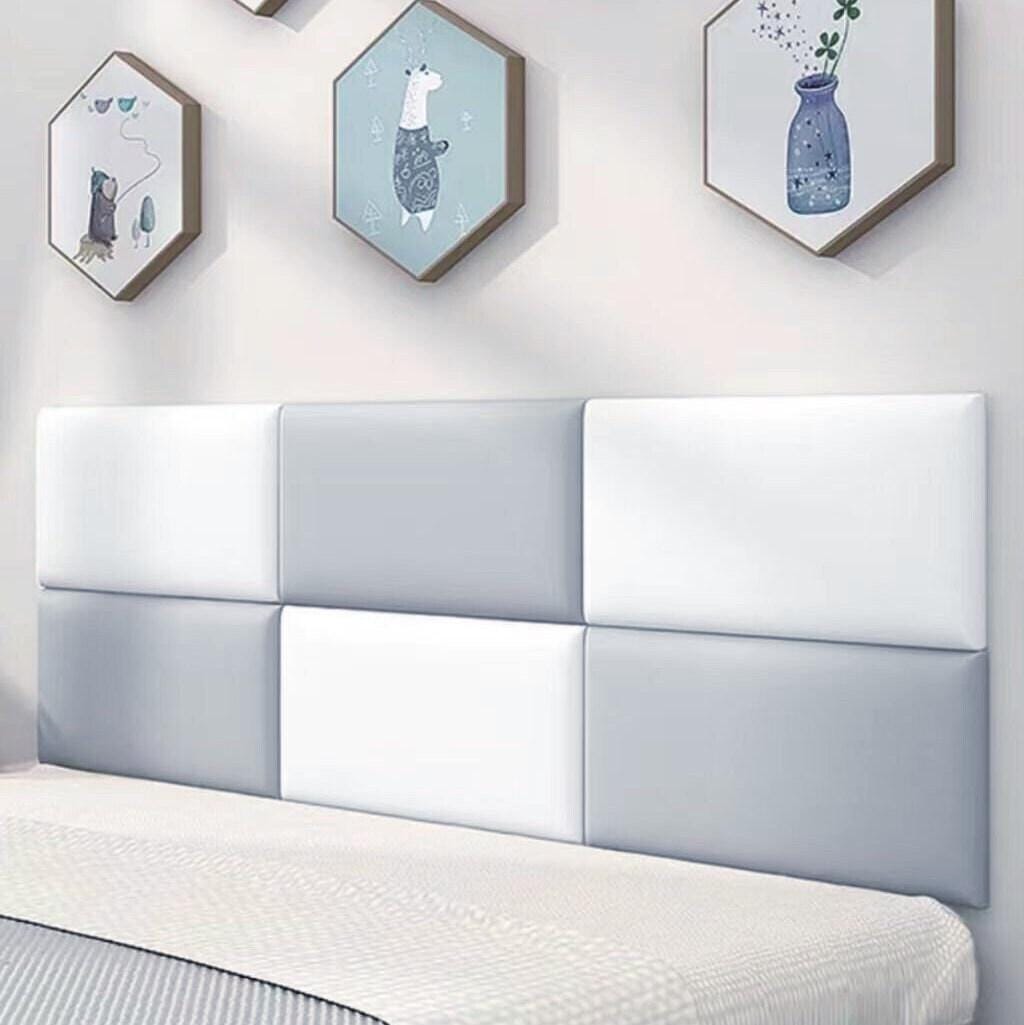 Amoveo Queen - Testiera per letto queen size, tappezzata in tessuto trapuntato per letto queen size, pannelli insonorizzanti, testiera fai da te per camera da letto moderna (9 pannelli, 25,4 x 61