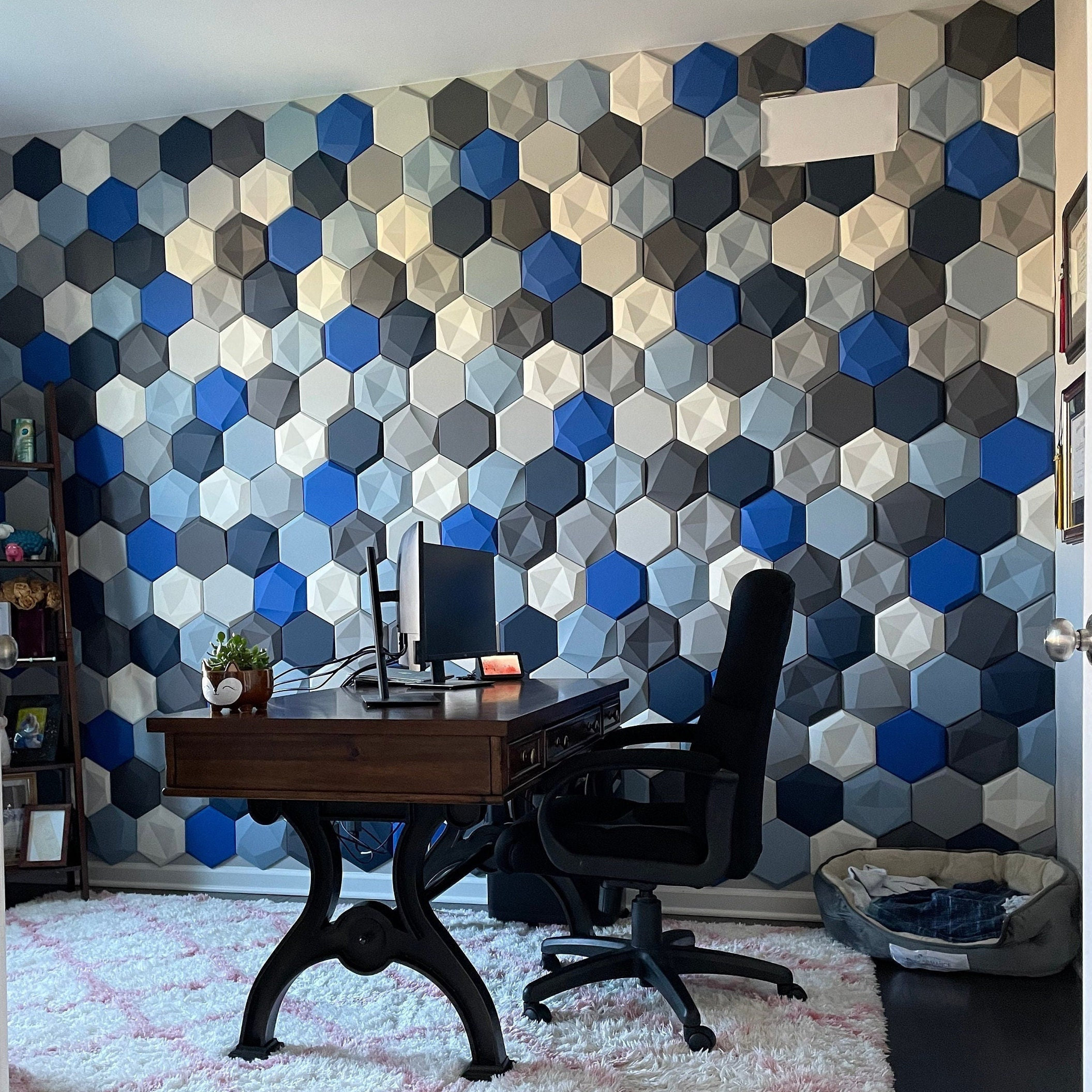 PANNEAU D'ABSORPTION SONORE Lot de panneaux en mousse acoustique Carreaux  hexagonaux élégants Accent mural Panneau mural 3D Couleur assortie à la  décoration de la pièce -  Canada