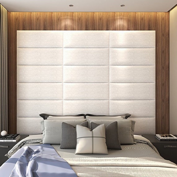 Buy BEDROOM Wall Panel 24x10 KING QUEEN Size Custom Upholstered Headboard 12 Colors Adhesive Soft Panel Peel Stick Head Post Behind the Bed Online in India Etsy