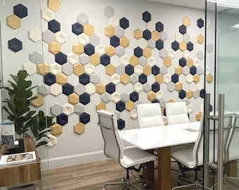 OFFICE ACOUSTIC PANEL Tile decoration Sound dampener Reduce noise Absorb sound Meeting room Reception Open space Zoom background Backsplash